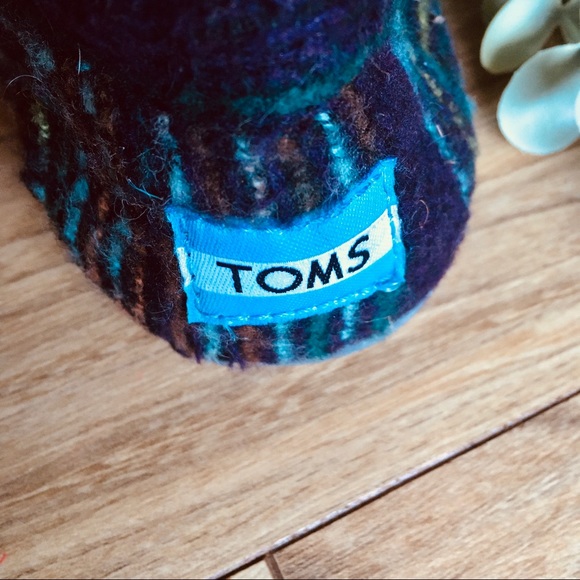 🌿Toms Striped Wool Flat Slip Ons - Picture 5 of 5